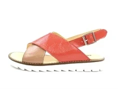 Angulus mørk peach/coral sandal med lak og spænde